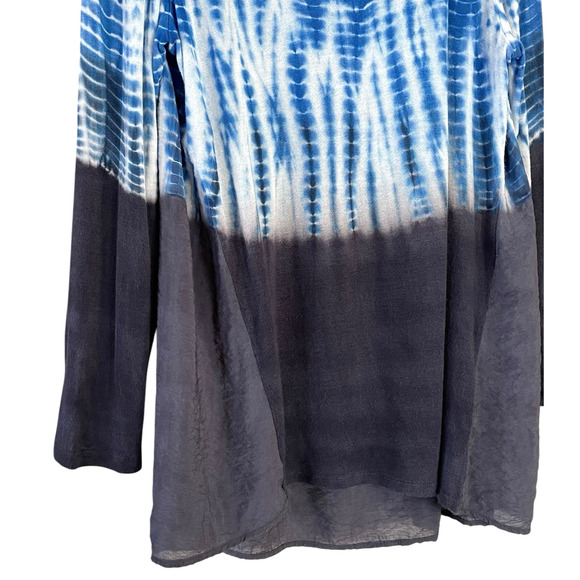 CITRON SANTA MONICA Women's Size XL Blue Black Tie Dye Long Sleeve Pullover Top - Picture 4 of 6